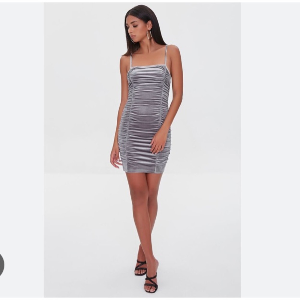 Forever21 Ruched Velvet Mini Dress